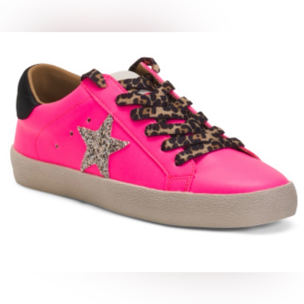 NIB - Miim - Skylar Neon Hot Pink Sneakers Sparkle Star - Woman's Size 7 1/2